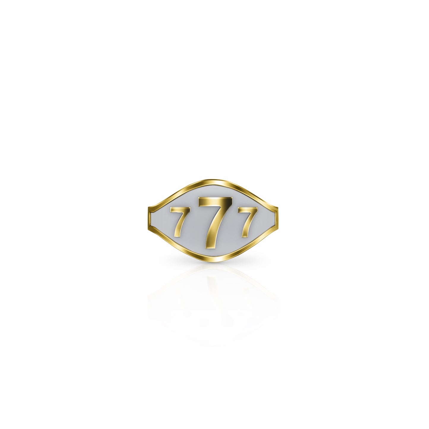 Cigar Band Symbol Ring, lucky 7's | 14K Gold
