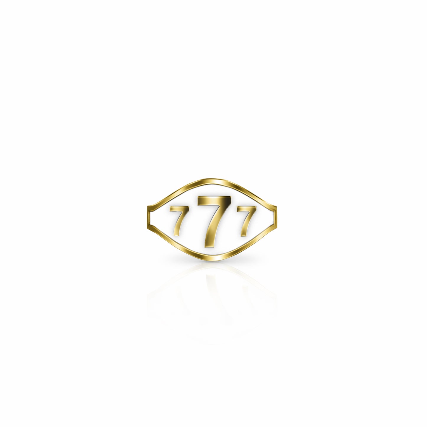Cigar Band Symbol Ring, lucky 7's | 14K Gold