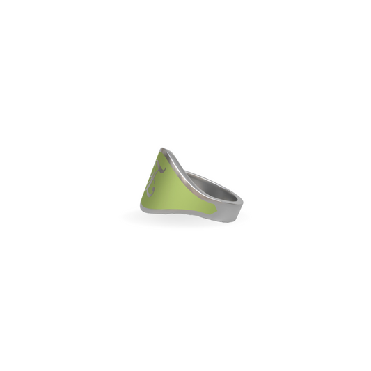 Cigar Band Initial Ring in Spring Green Enamel | Sterling Silver