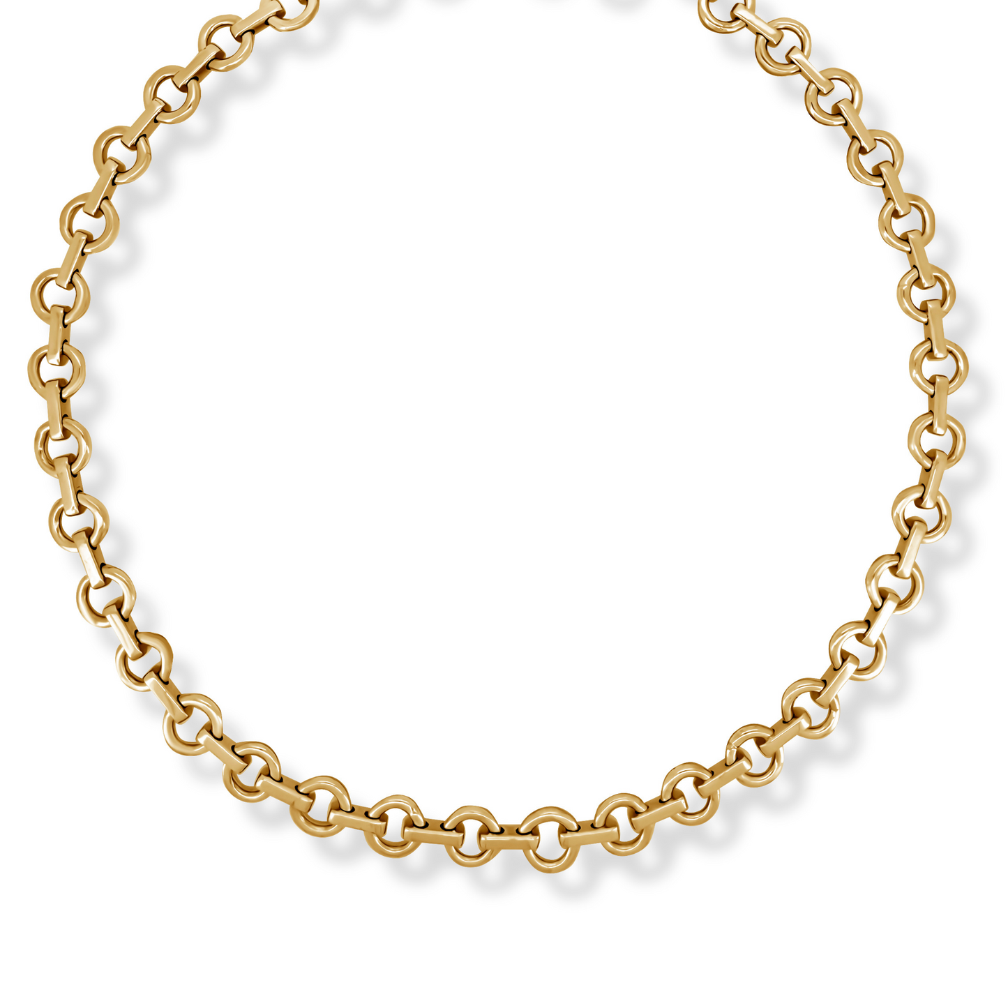 Handmade Solid Circle Bar Link Chain | 14K & 18K Gold