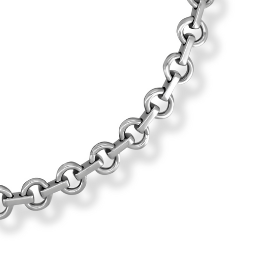 Handmade Circle Bar Link Chain | Sterling Silver