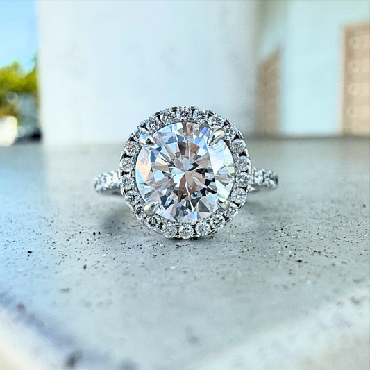 Custom Order | Classic Halo Diamond Engagement Ring