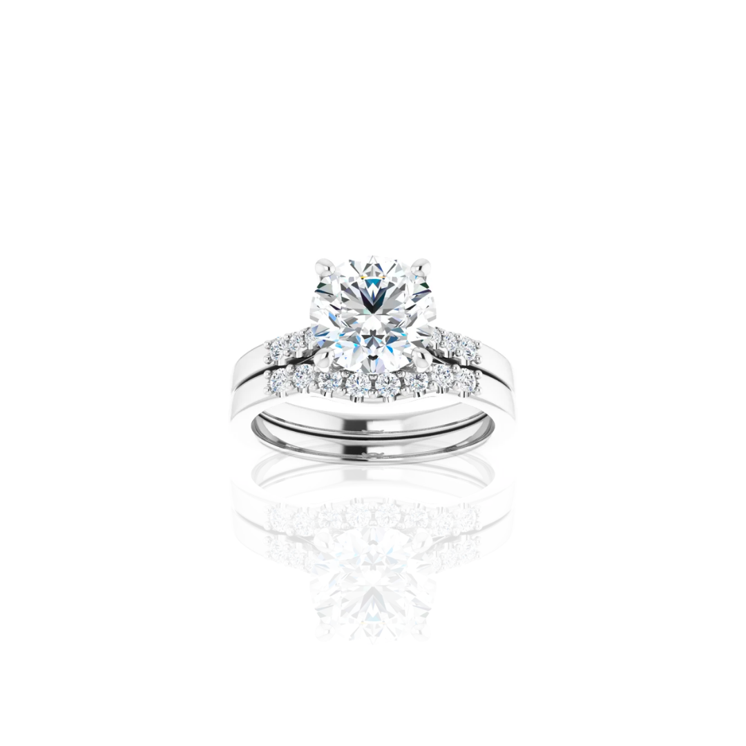 Cathedral | 4 Prong | Tapered Diamond Engagement Ring