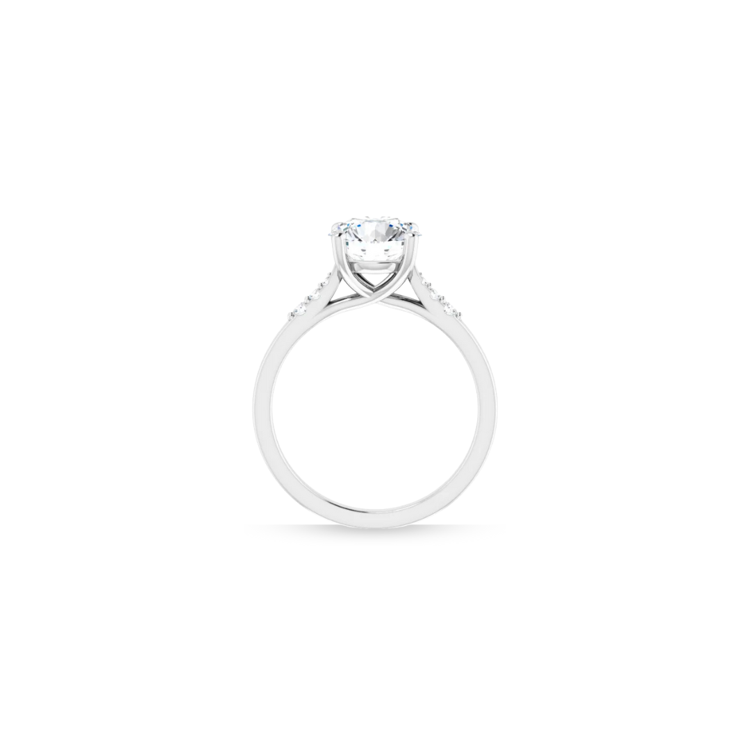 Cathedral | 4 Prong | Tapered Diamond Engagement Ring