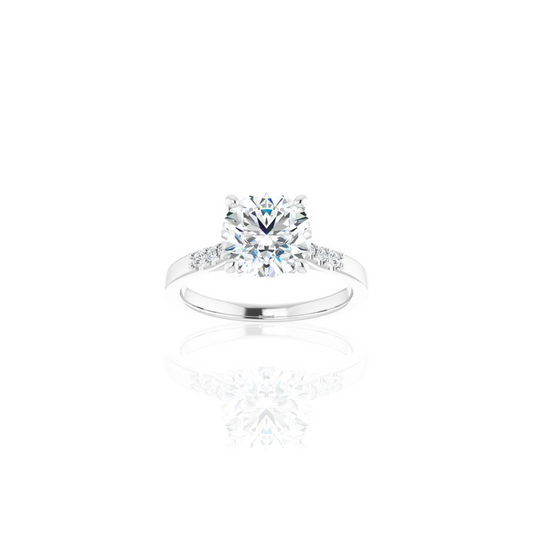 Cathedral | 4 Prong | Tapered Diamond Engagement Ring