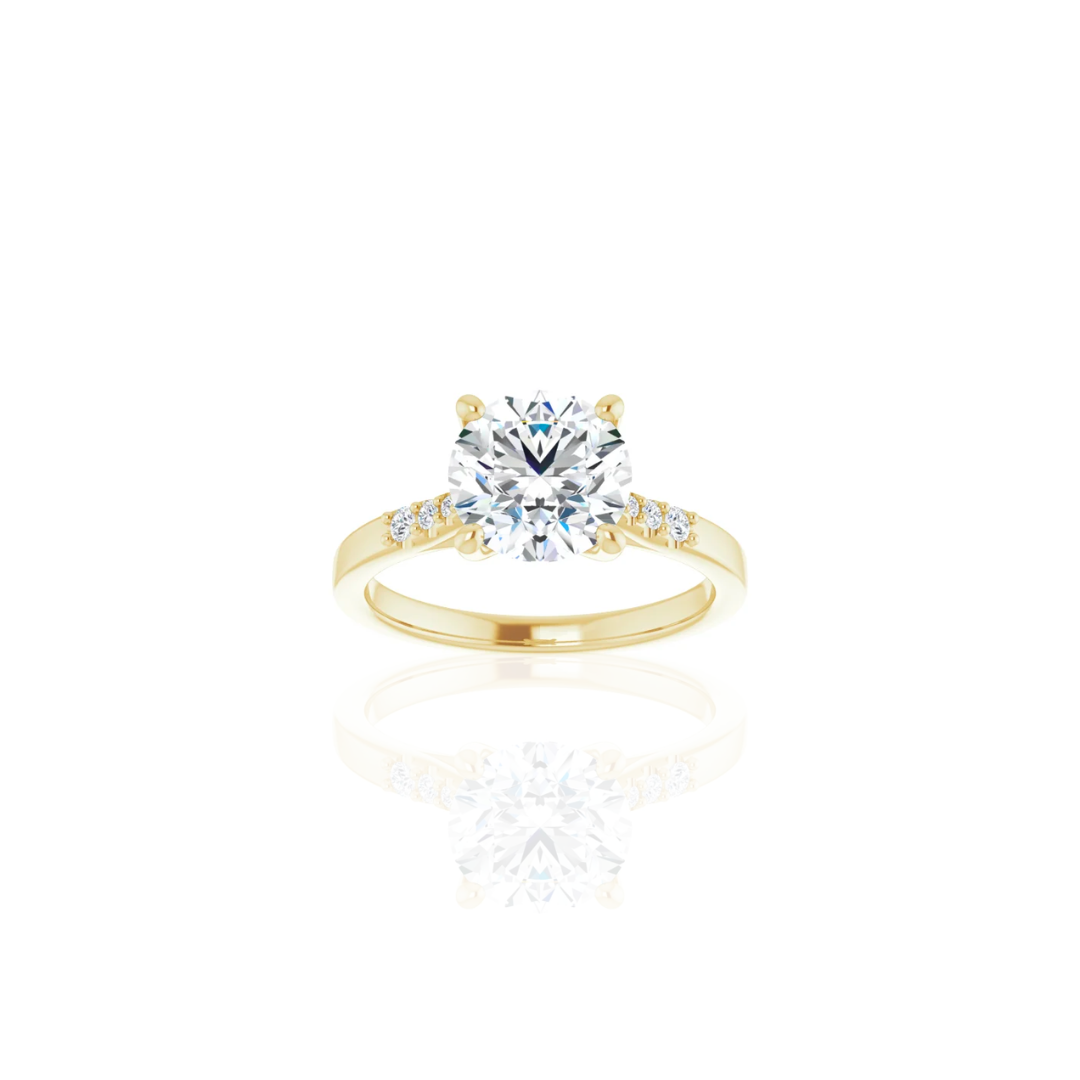 Cathedral | 4 Prong | Tapered Diamond Engagement Ring