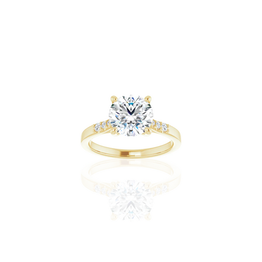 Cathedral | 4 Prong | Tapered Diamond Engagement Ring