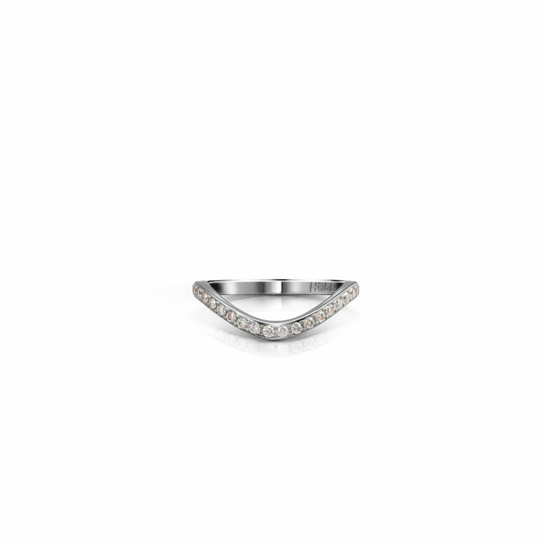 Cigar Diamond Shadow Band | 14K Gold 14K White Gold Ring {{ catogery }} {{ Collections }}