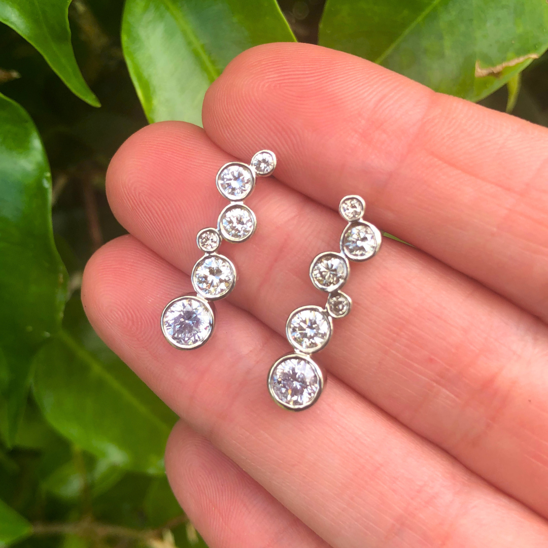 Custom Order | Lab Diamond Bubble Drop Earrings Earrings {{ catogery }} {{ Collections }}