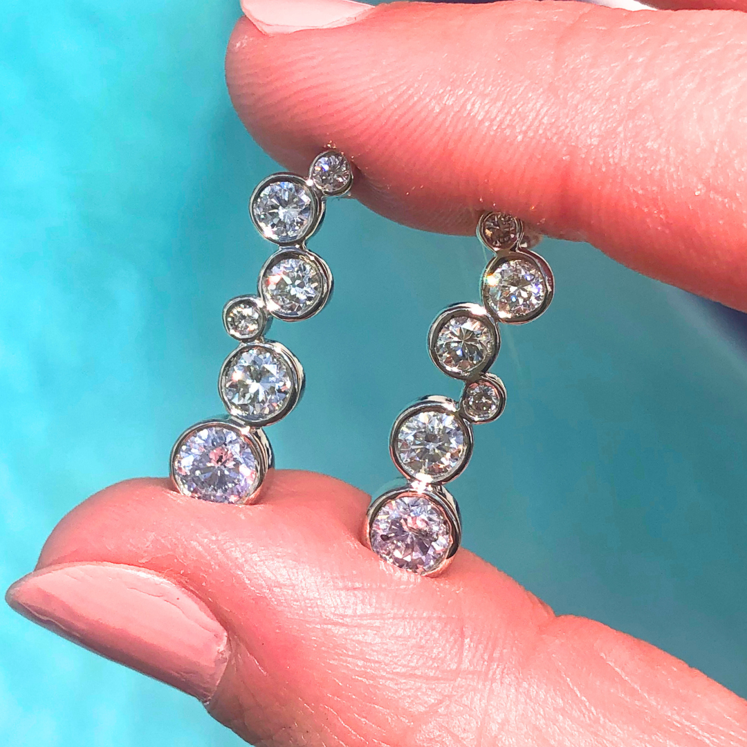 Custom Order | Lab Diamond Bubble Drop Earrings Earrings {{ catogery }} {{ Collections }}