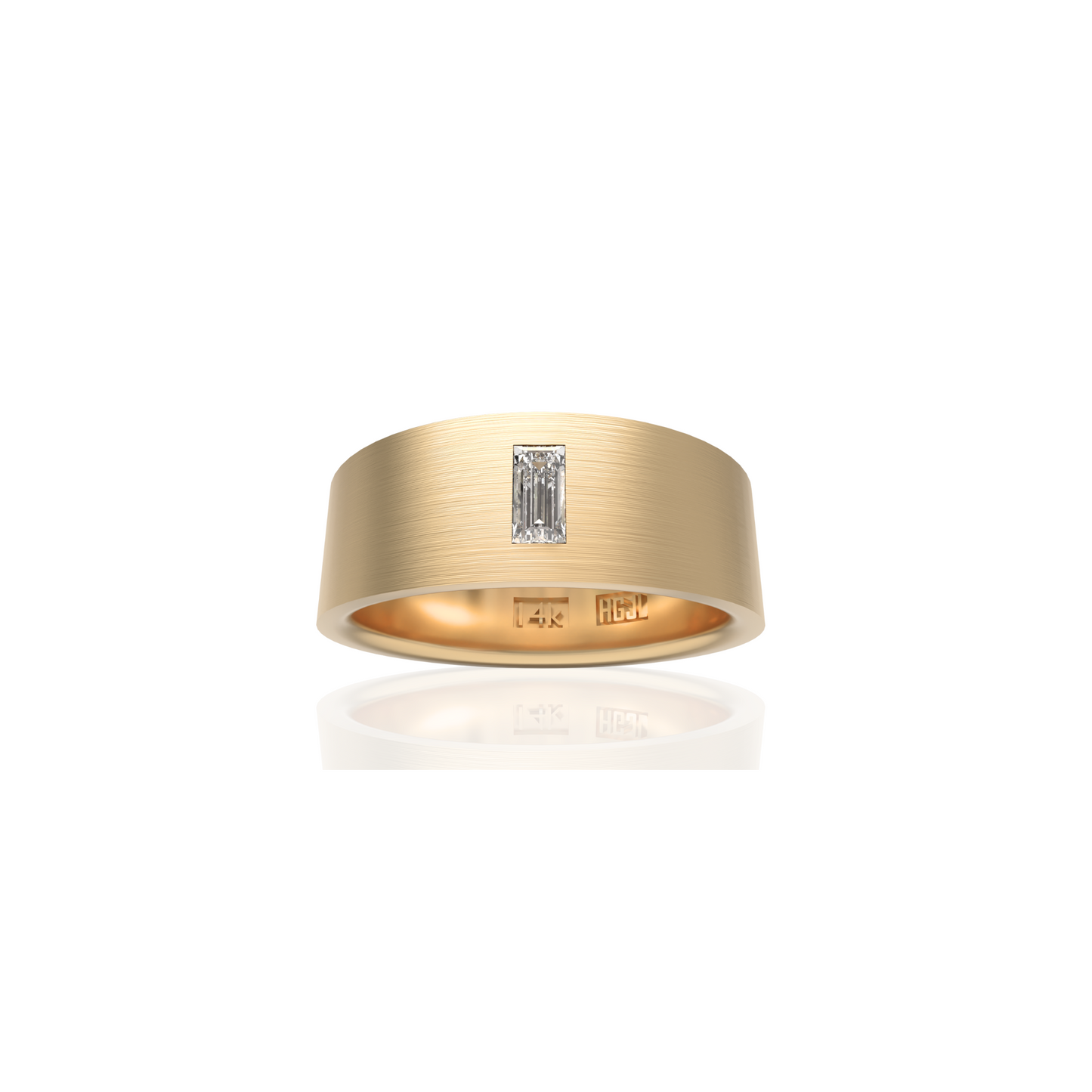 Custom Order | Diamond Cut Wedding Band with Marquise Diamond