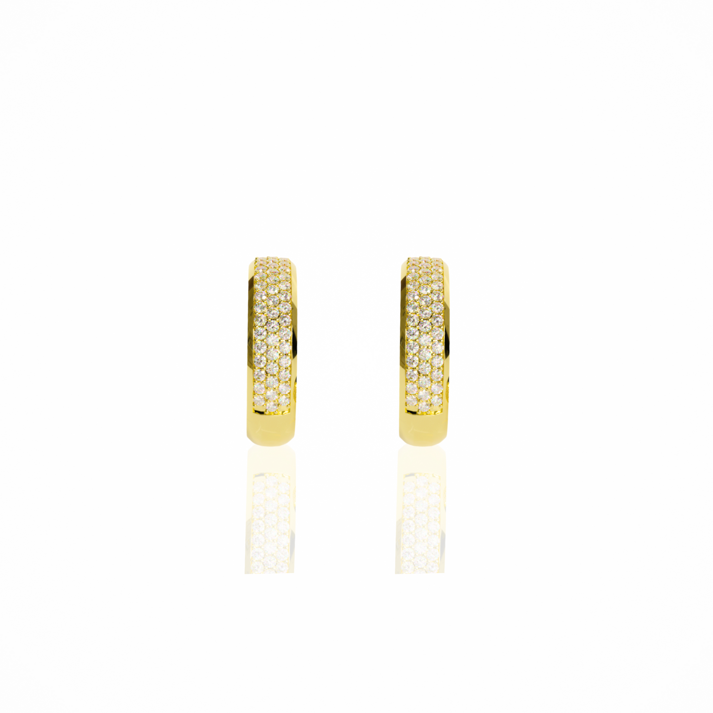 Custom Order | 3 Row Reversible Diamond Huggie Earrings