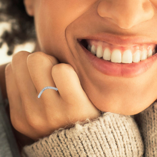 Lab Grown Diamond Cigar Shadow Band | Sterling Silver