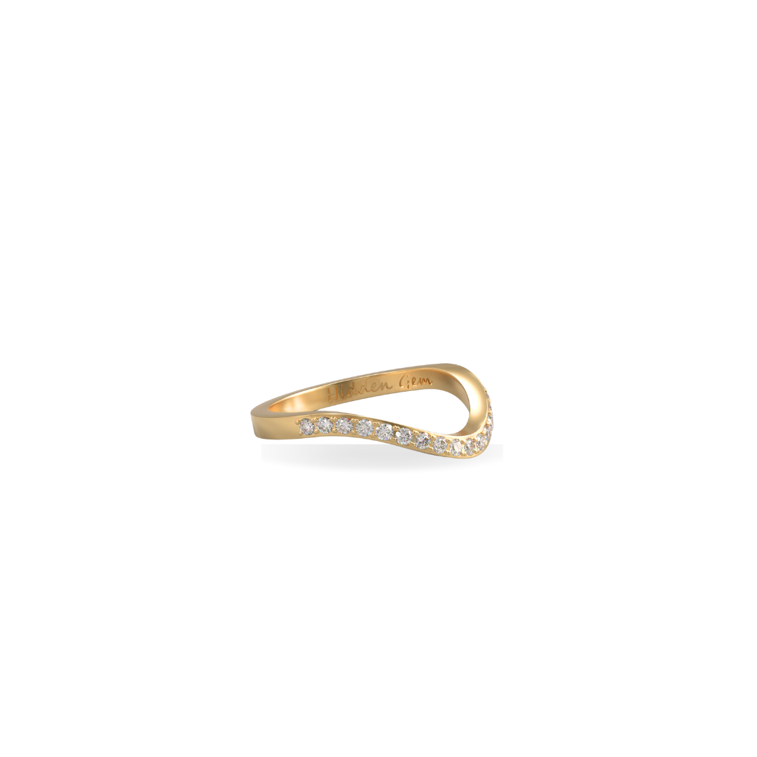 Lab Grown Diamond Cigar Shadow Band | 18K Gold