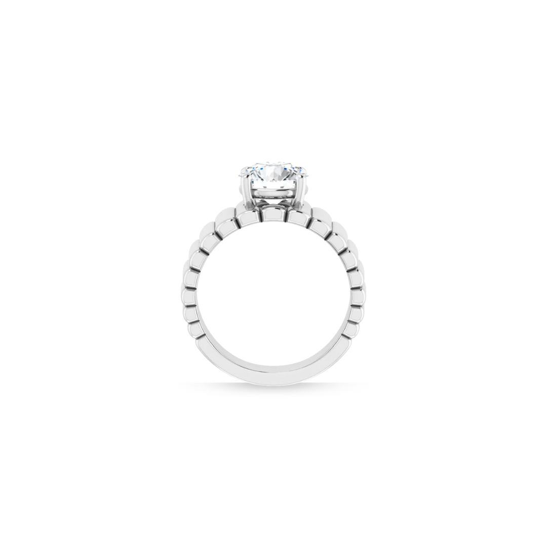 Wide Band | Wave | Solitaire Wedding Ring