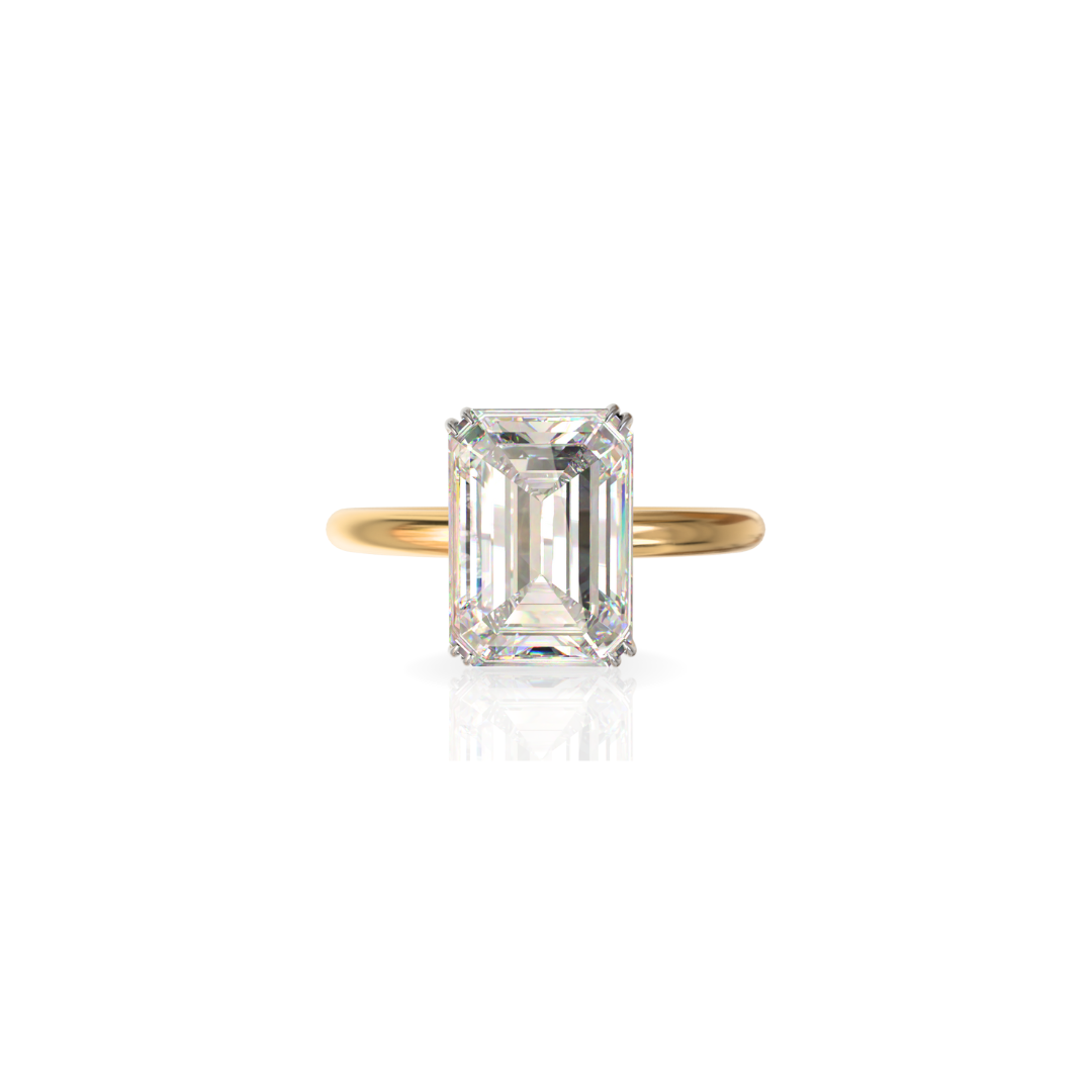 Custom Order | Double Prong Emerald Cut Engagement Ring