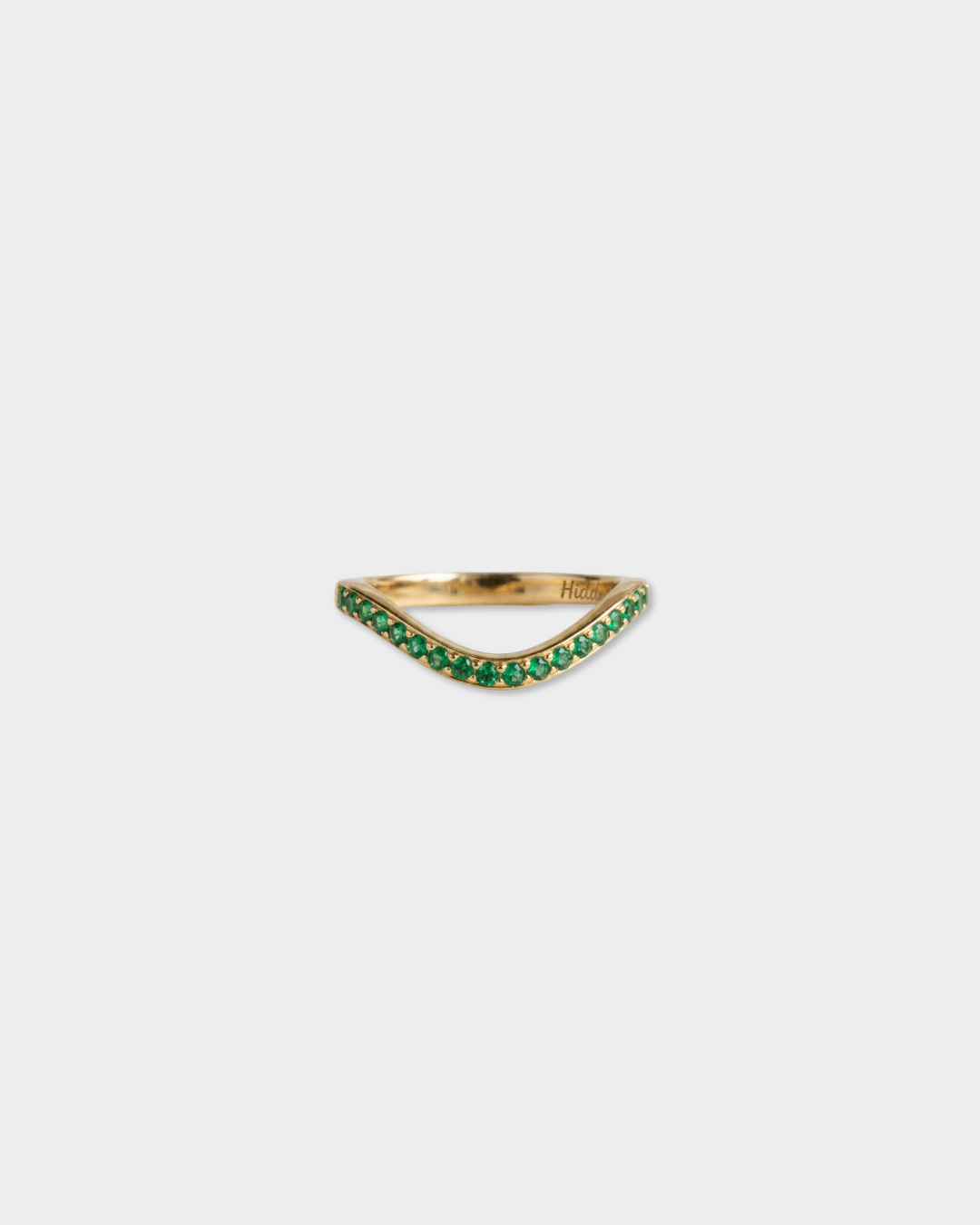 Cigar Gemstone Shadow Band | 14K Gold