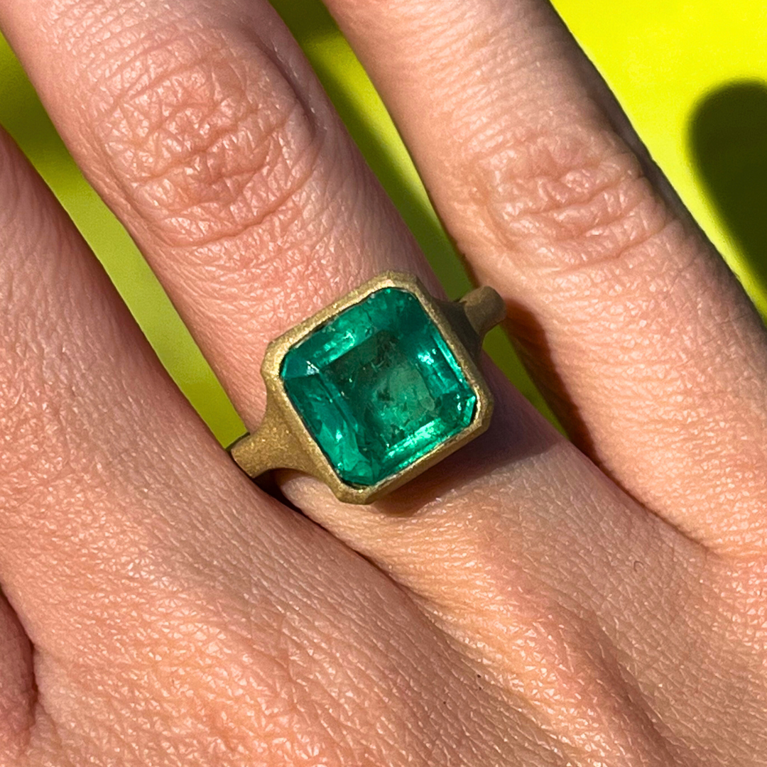 Custom Order | Emerald Signet Ring Rings {{ catogery }} {{ Collections }}
