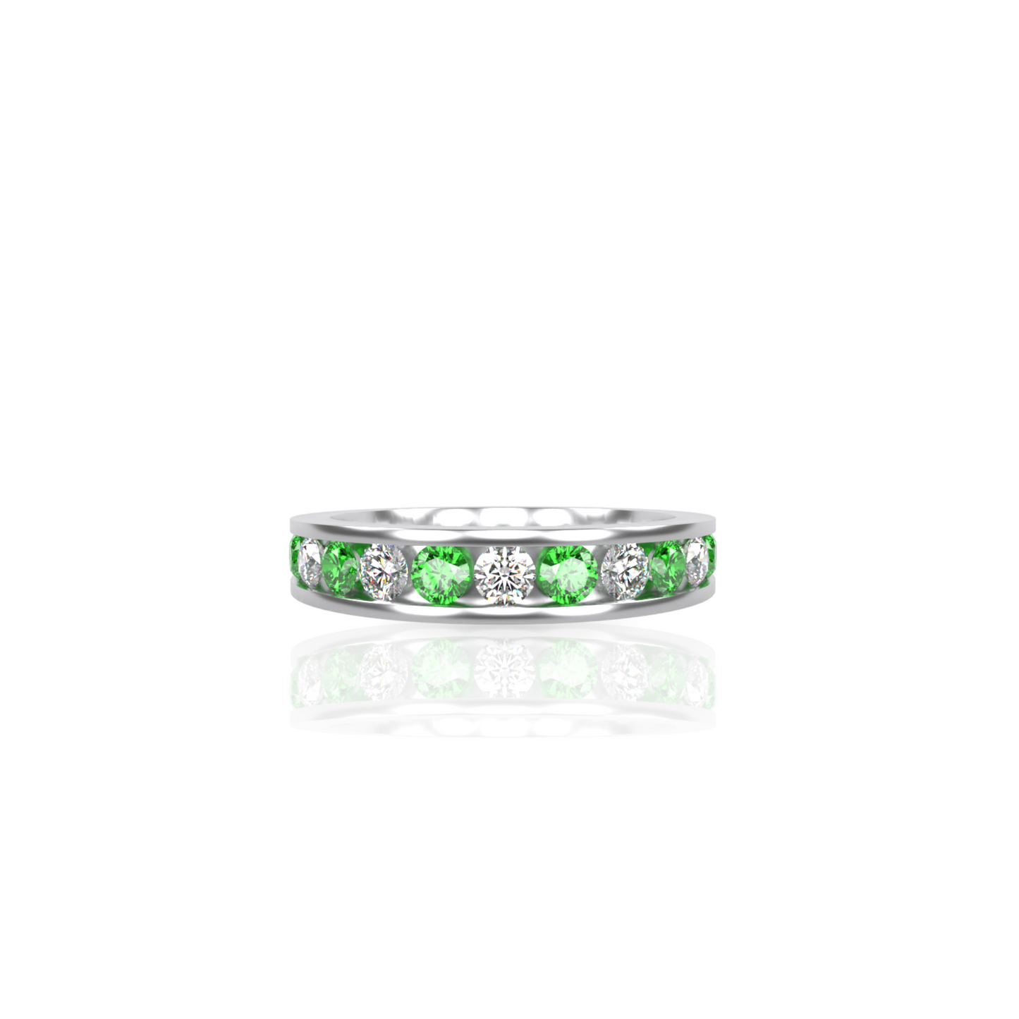 Custom Order | Diamond & Emerald Eternity Band