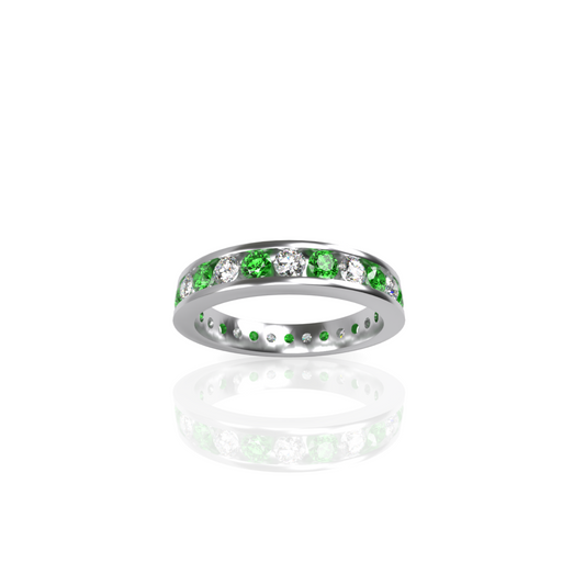 Custom Order | Diamond & Emerald Eternity Band