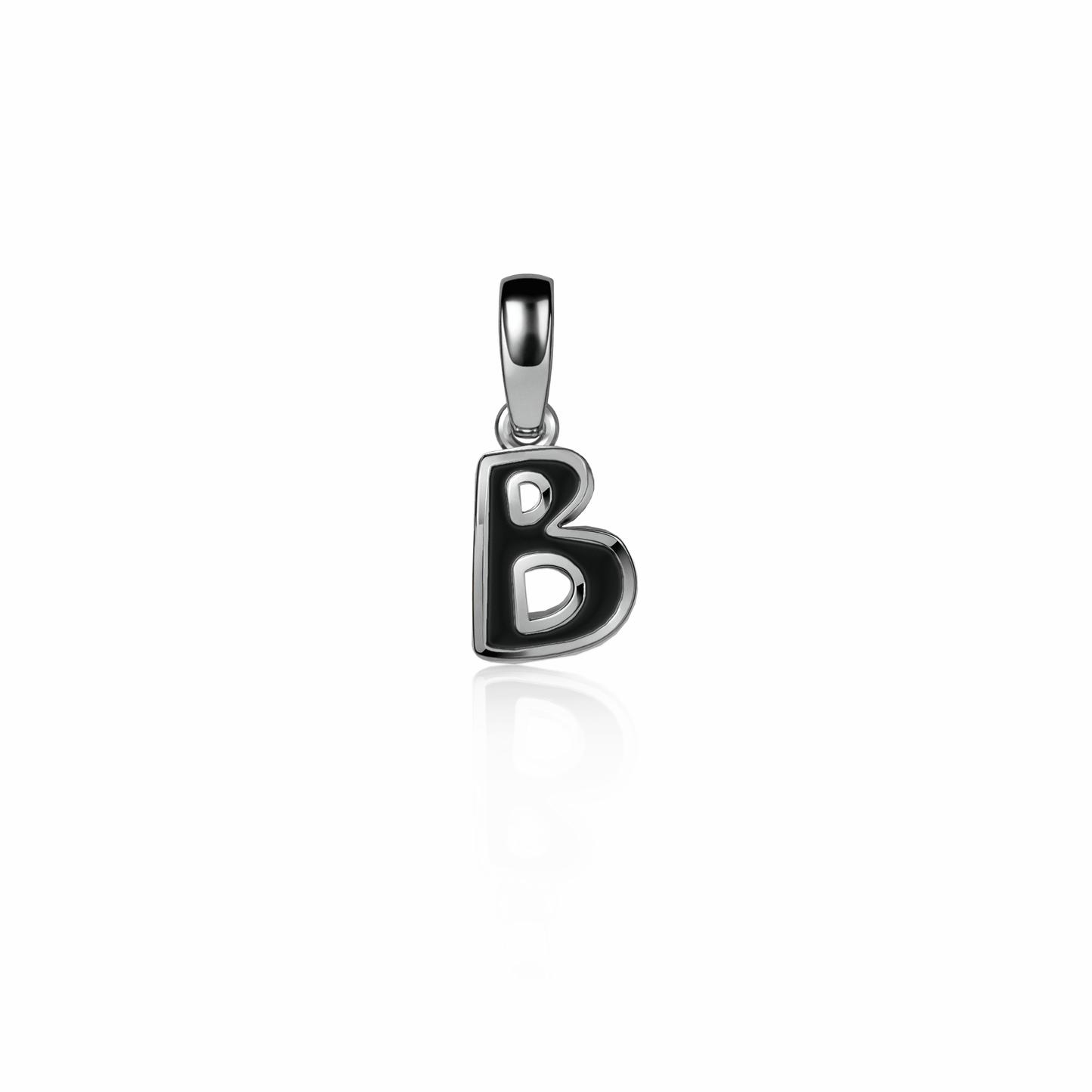 Graffiti Initial Charm, mini | Sterling Silver Black Night {{ catogery }} {{ Collections }}