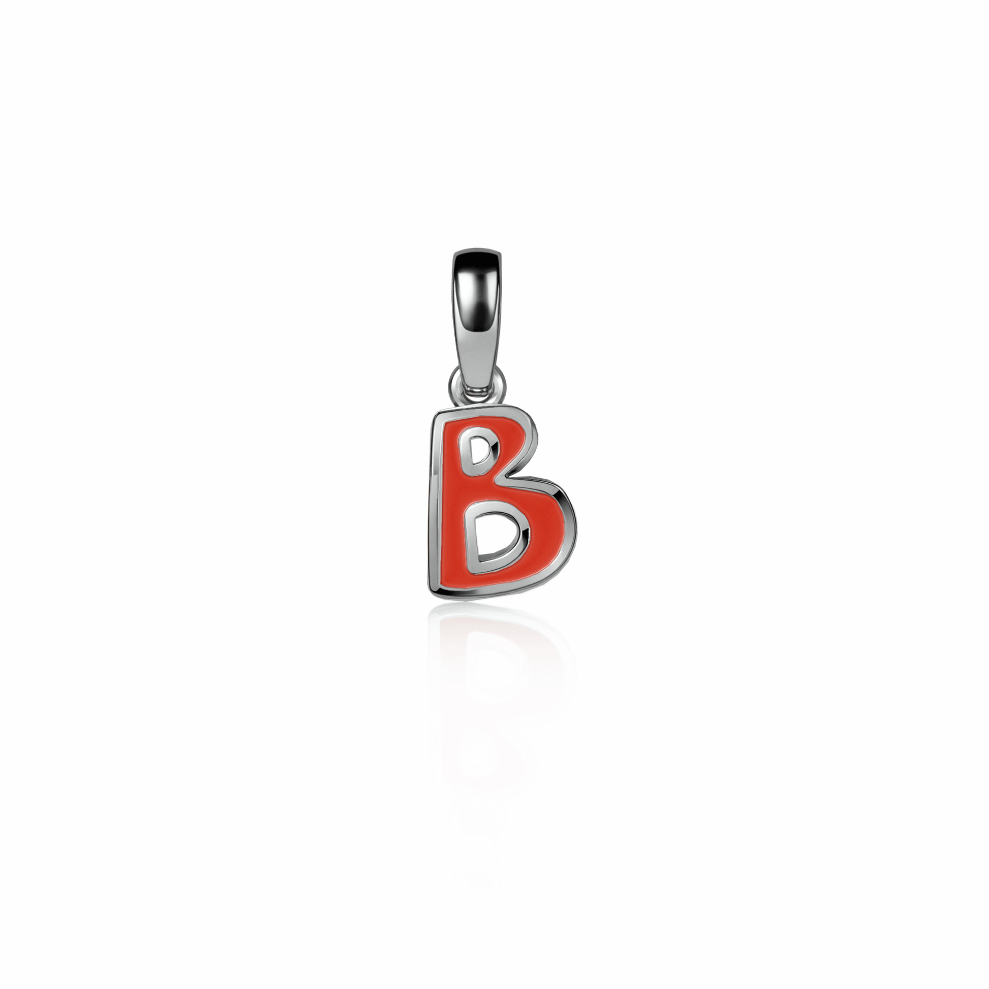 Graffiti Initial Charm, mini | Sterling Silver Red Clay {{ catogery }} {{ Collections }}