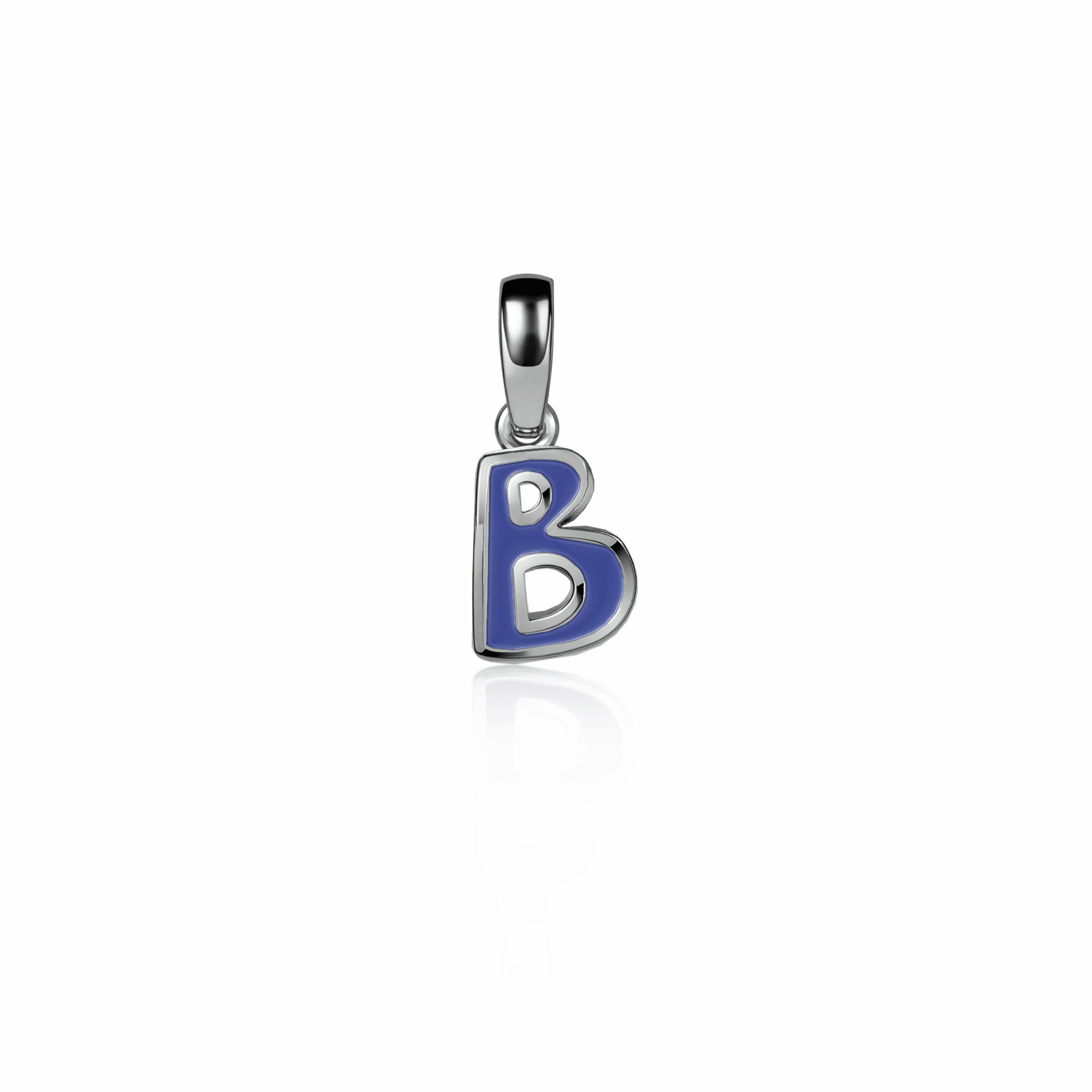 Graffiti Initial Charm, mini | Sterling Silver Royal Blue {{ catogery }} {{ Collections }}