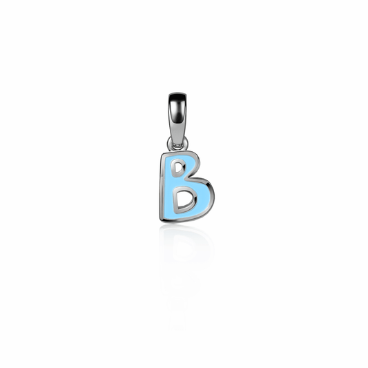 Graffiti Initial Charm, mini | Sterling Silver Sky Blue {{ catogery }} {{ Collections }}