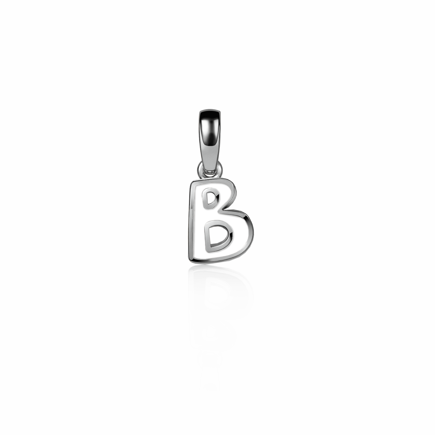 Graffiti Initial Charm, mini | Sterling Silver White Cloud {{ catogery }} {{ Collections }}