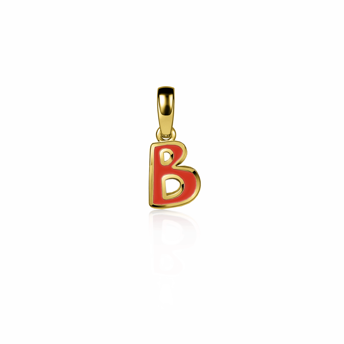 Graffiti Initial Charm, mini | 14K Gold Red Clay {{ catogery }} {{ Collections }}
