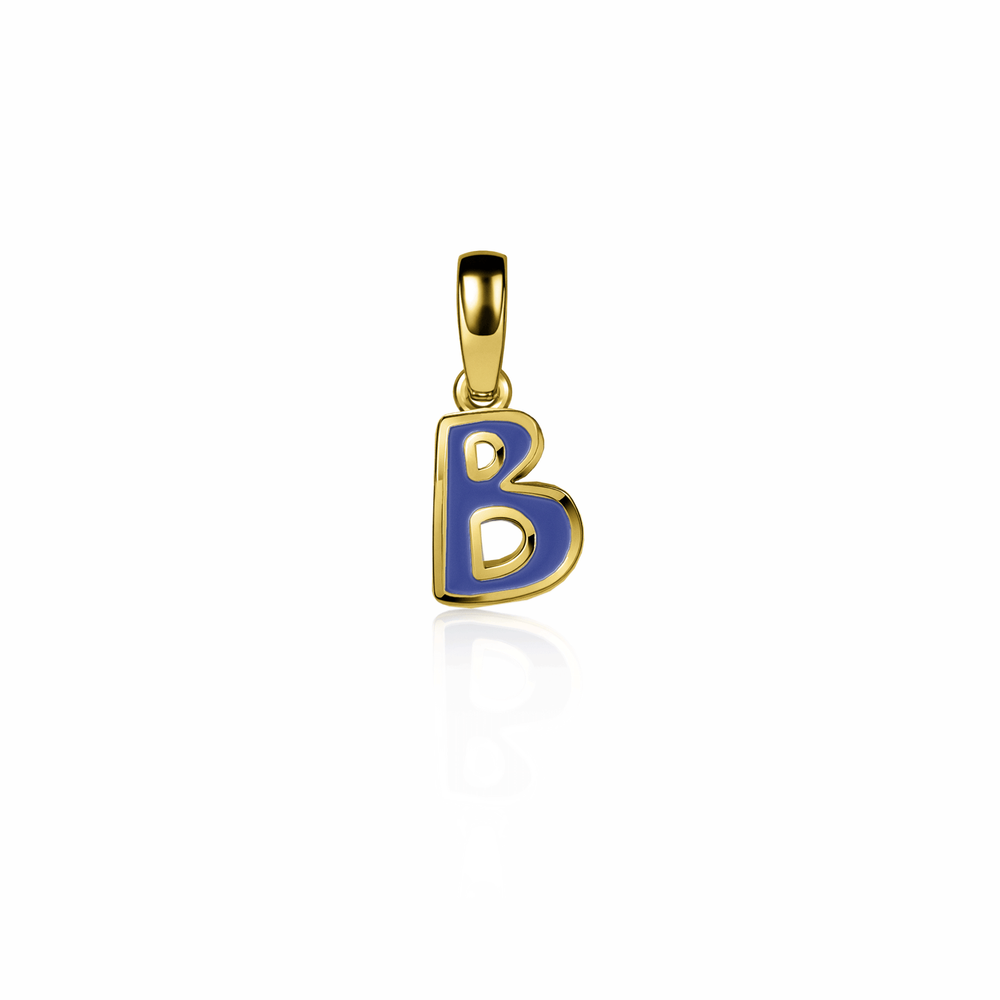 Graffiti Initial Charm, mini | 14K Gold Royal Blue {{ catogery }} {{ Collections }}