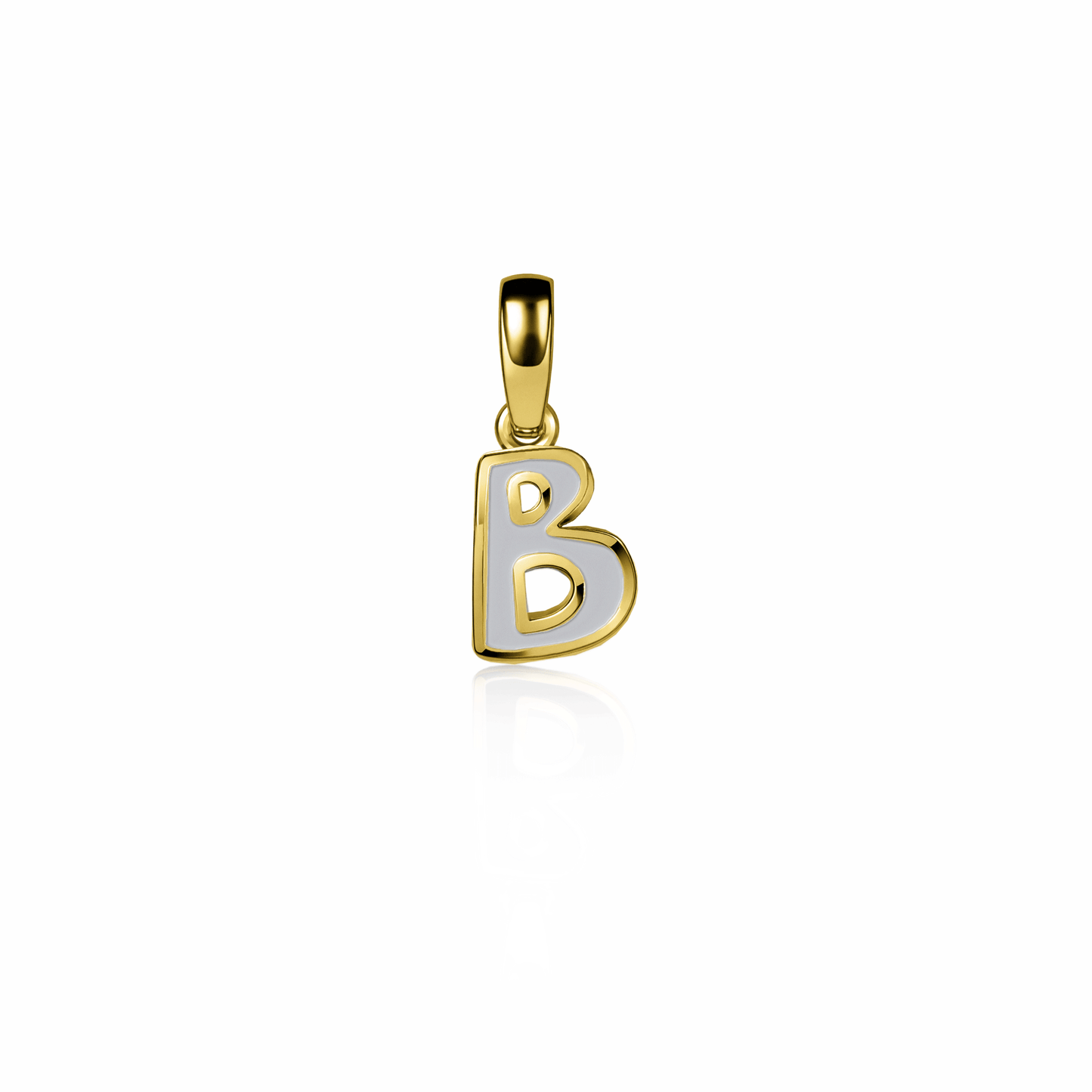 Graffiti Initial Charm, mini | 14K Gold Steel Gray {{ catogery }} {{ Collections }}