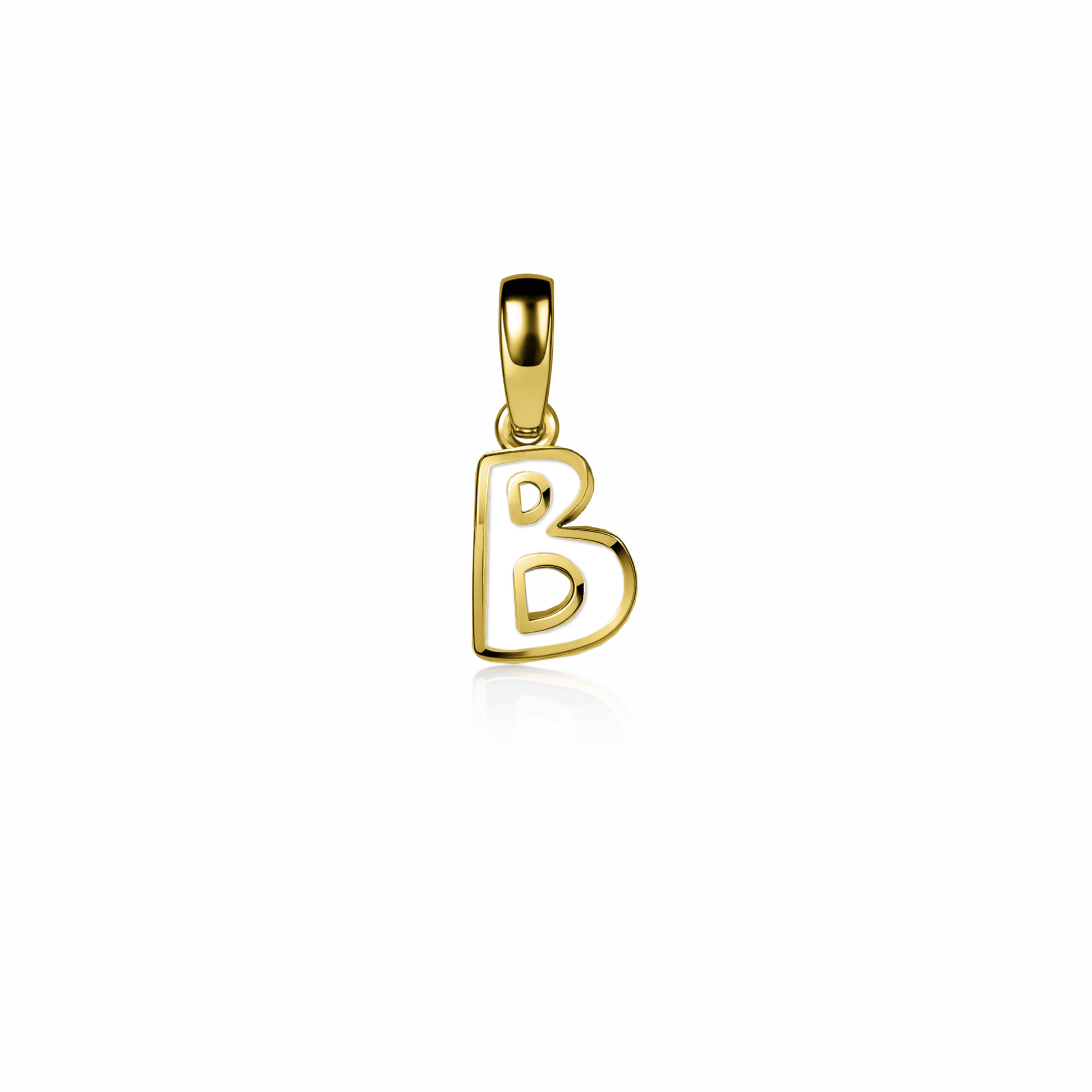 Graffiti Initial Charm, mini | 14K Gold White Cloud {{ catogery }} {{ Collections }}