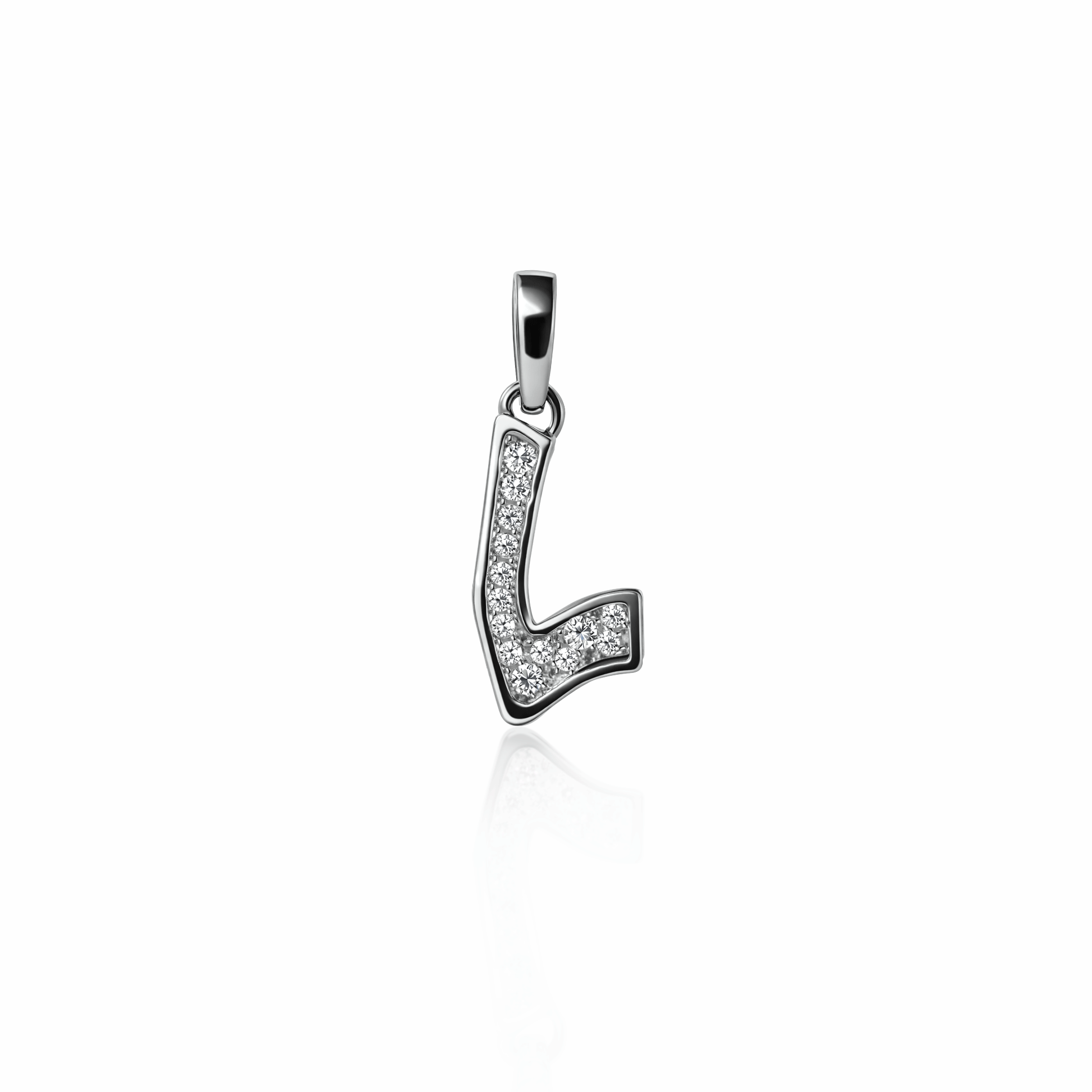 Graffiti Pave Initial Charm | Sterling Silver Lab Grown Diamond {{ catogery }} {{ Collections }}