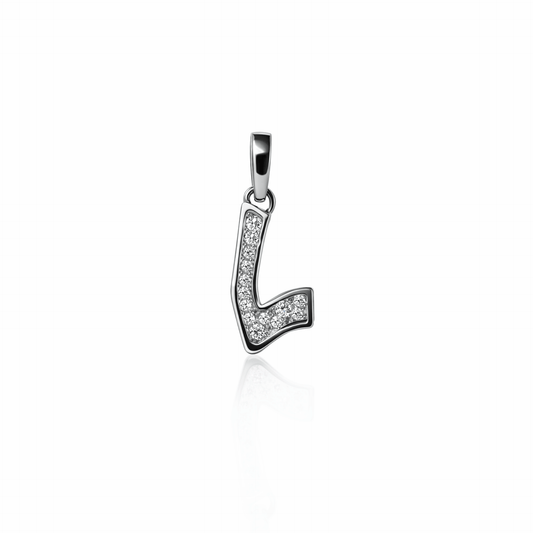 Graffiti Pave Initial Charm | Sterling Silver Lab Grown Diamond {{ catogery }} {{ Collections }}