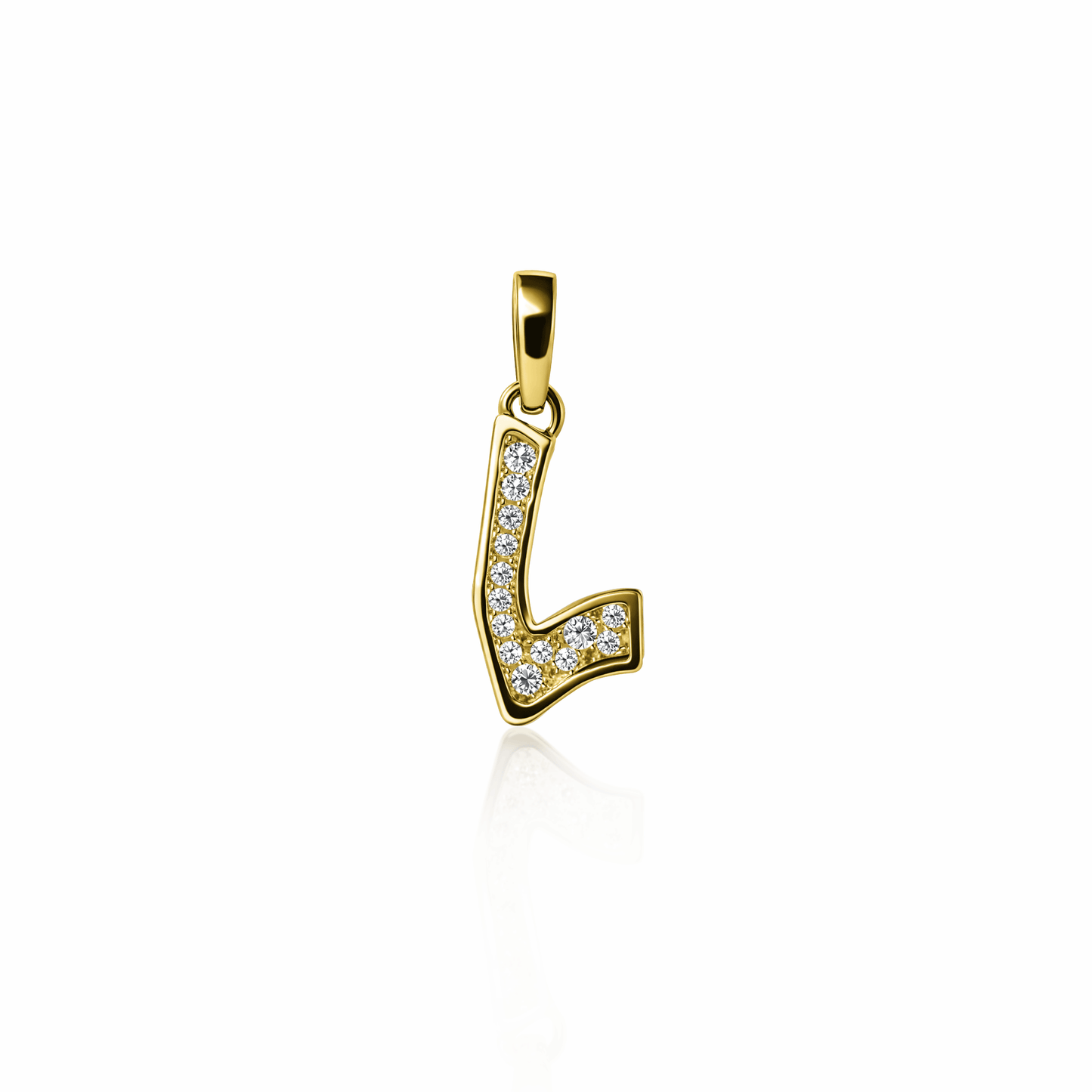 Graffiti Pave Initial Charm | 14K Gold Lab Grown Diamond {{ catogery }} {{ Collections }}