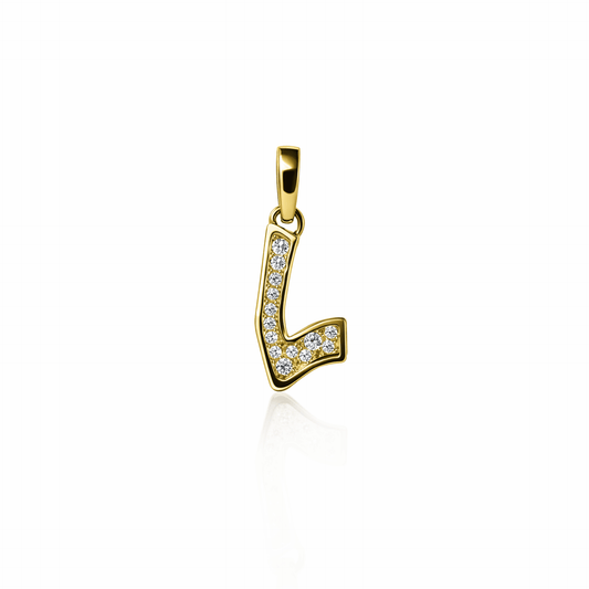 Graffiti Pave Initial Charm | 14K Gold Lab Grown Diamond {{ catogery }} {{ Collections }}