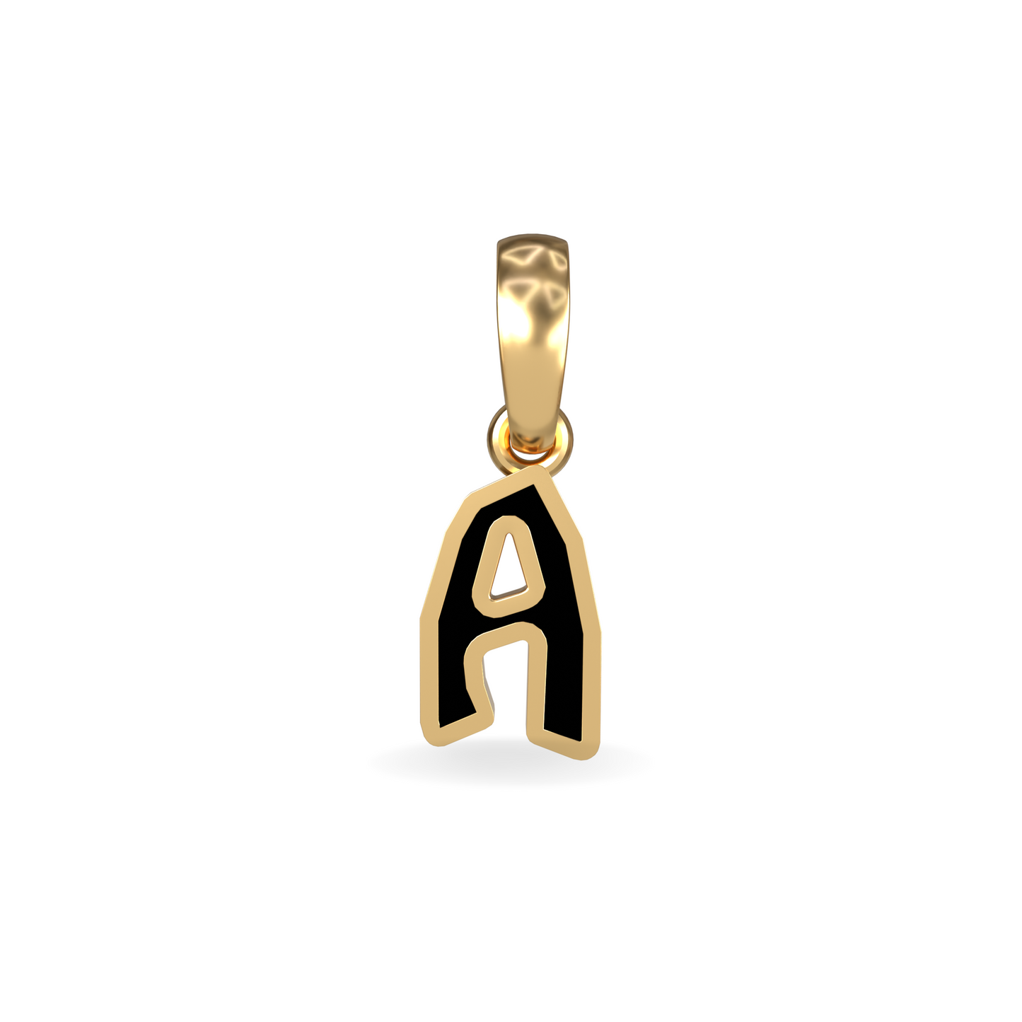 Medium Graffiti Initial Pendant | 18K Gold