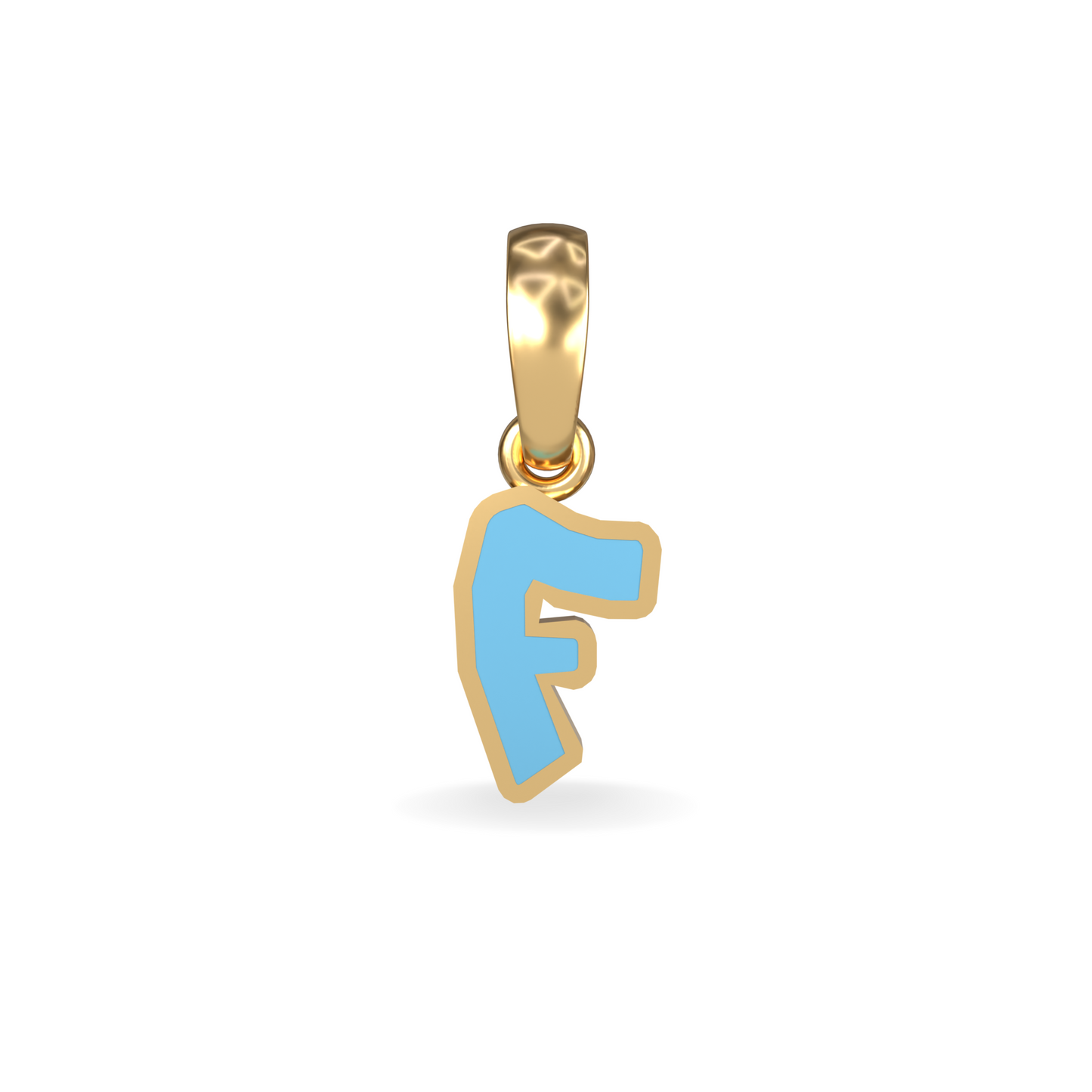 Medium Graffiti Initial Pendant | 18K Gold