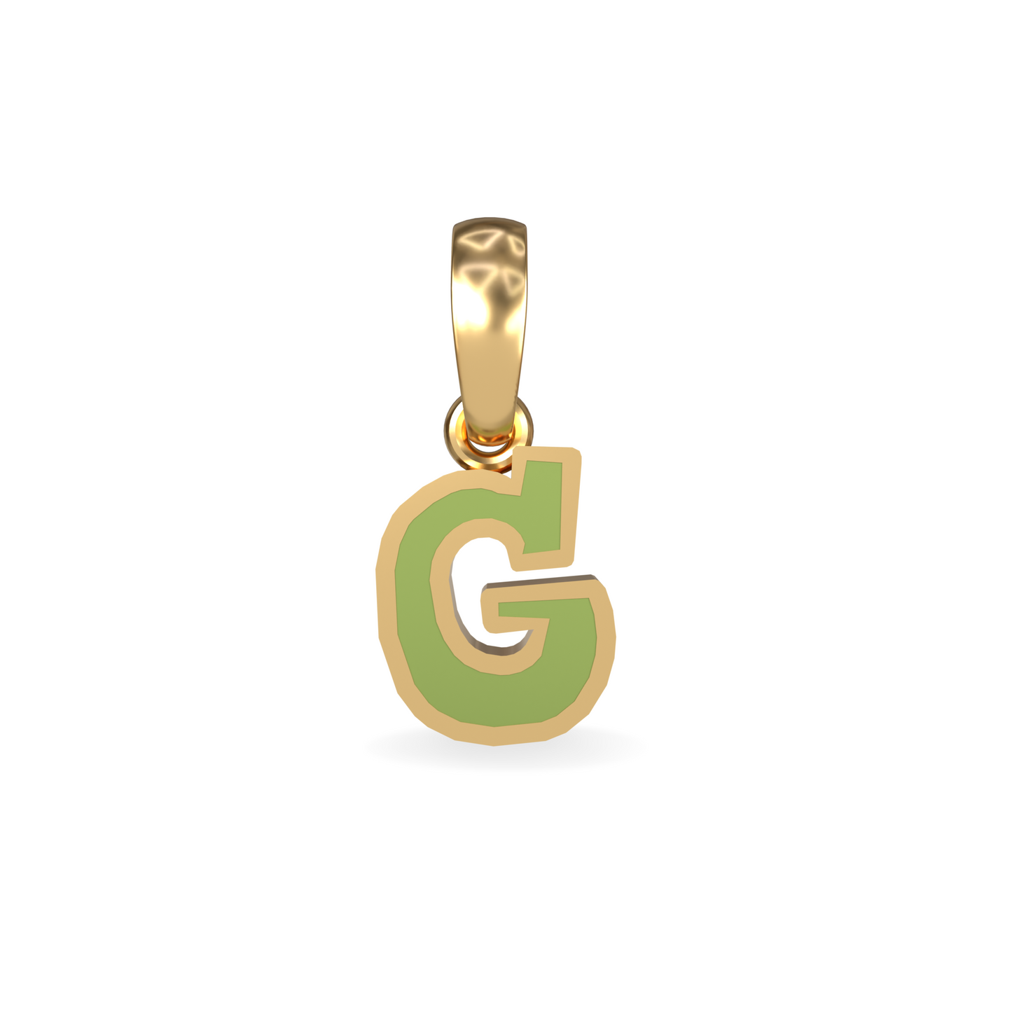 Medium Graffiti Initial Pendant | 18K Gold