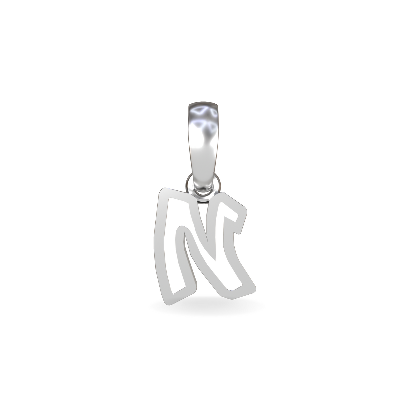 Medium Graffiti Initial Pendant | Sterling Silver