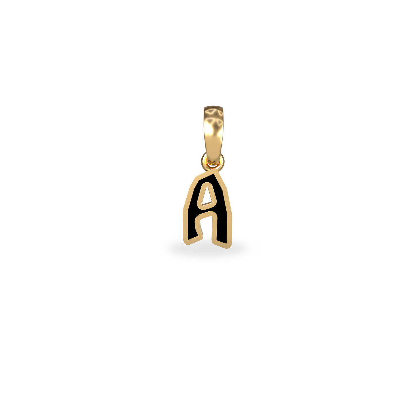 Mini Graffiti Initial Pendant | 18K Gold