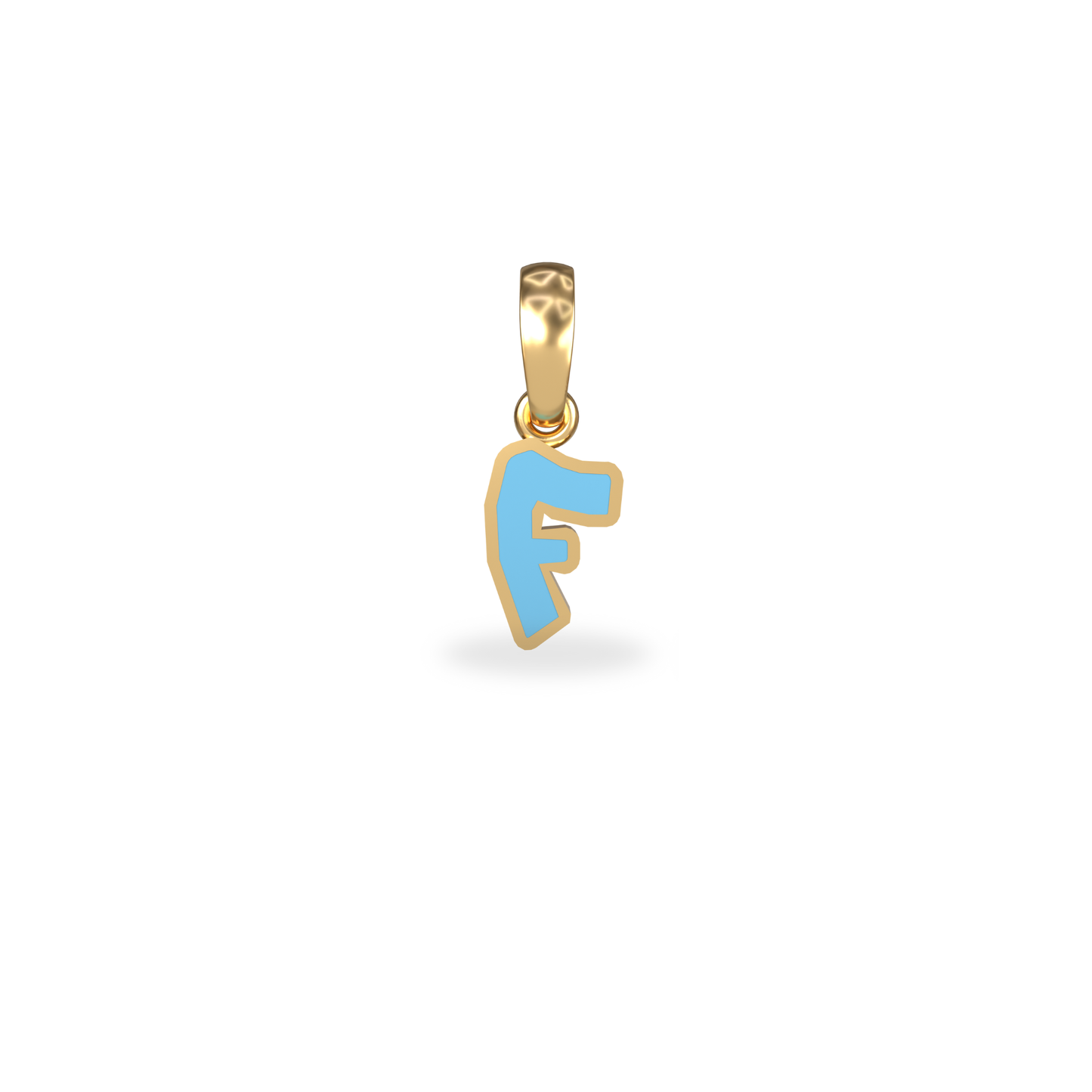 Mini Graffiti Initial Pendant | 18K Gold