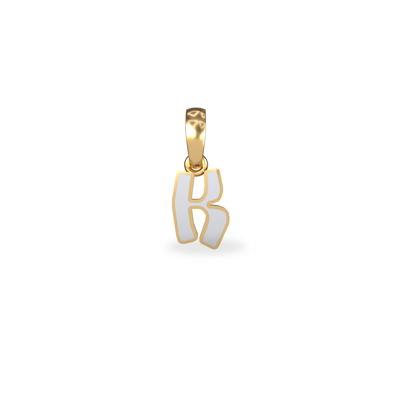 Mini Graffiti Initial Pendant | 18K Gold