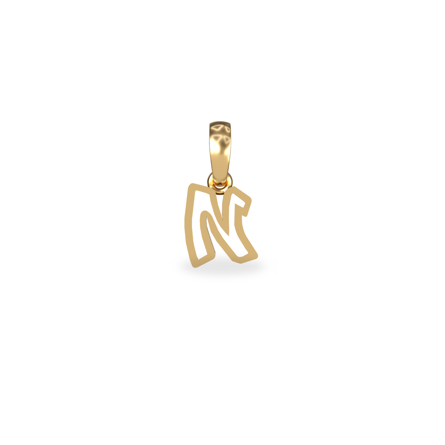 Mini Graffiti Initial Pendant | 18K Gold