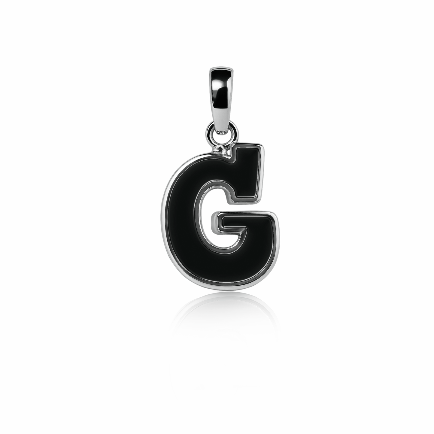 Graffiti Initial Charm | Sterling Silver Black Night {{ catogery }} {{ Collections }}