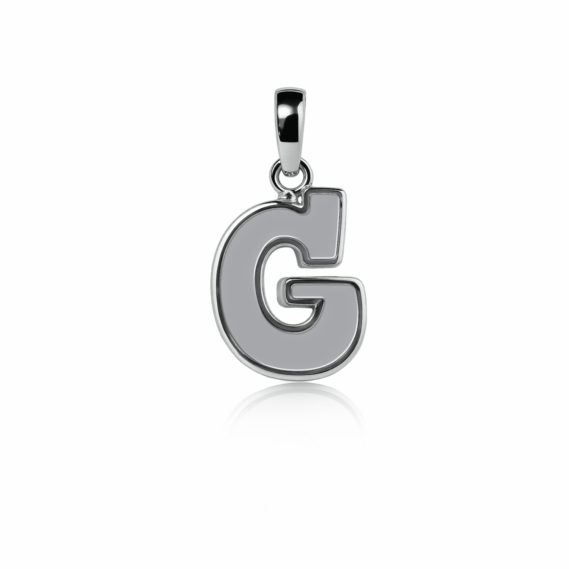 Graffiti Initial Charm | Sterling Silver Steel Gray {{ catogery }} {{ Collections }}