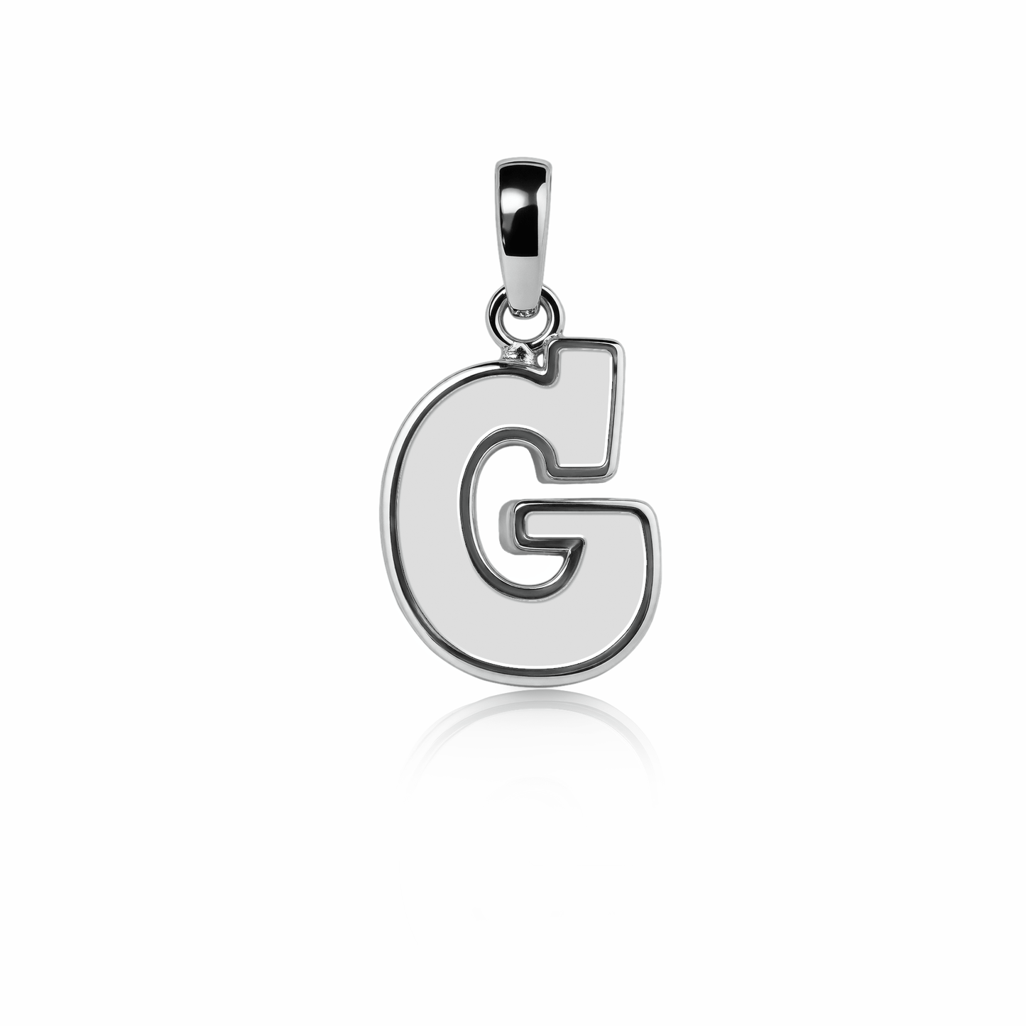 Graffiti Initial Charm | Sterling Silver White Cloud {{ catogery }} {{ Collections }}