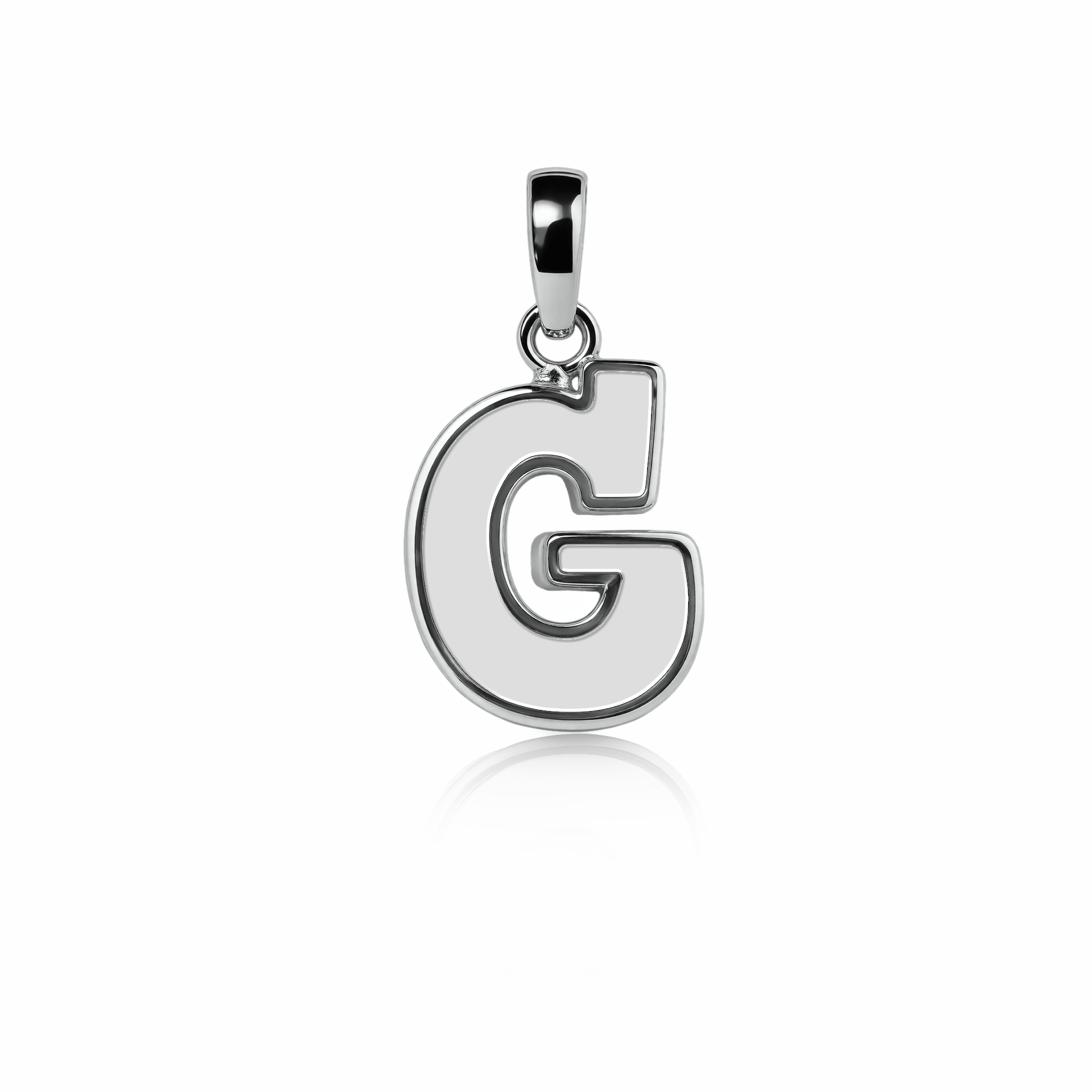 Graffiti Initial Charm | Sterling Silver White Cloud {{ catogery }} {{ Collections }}