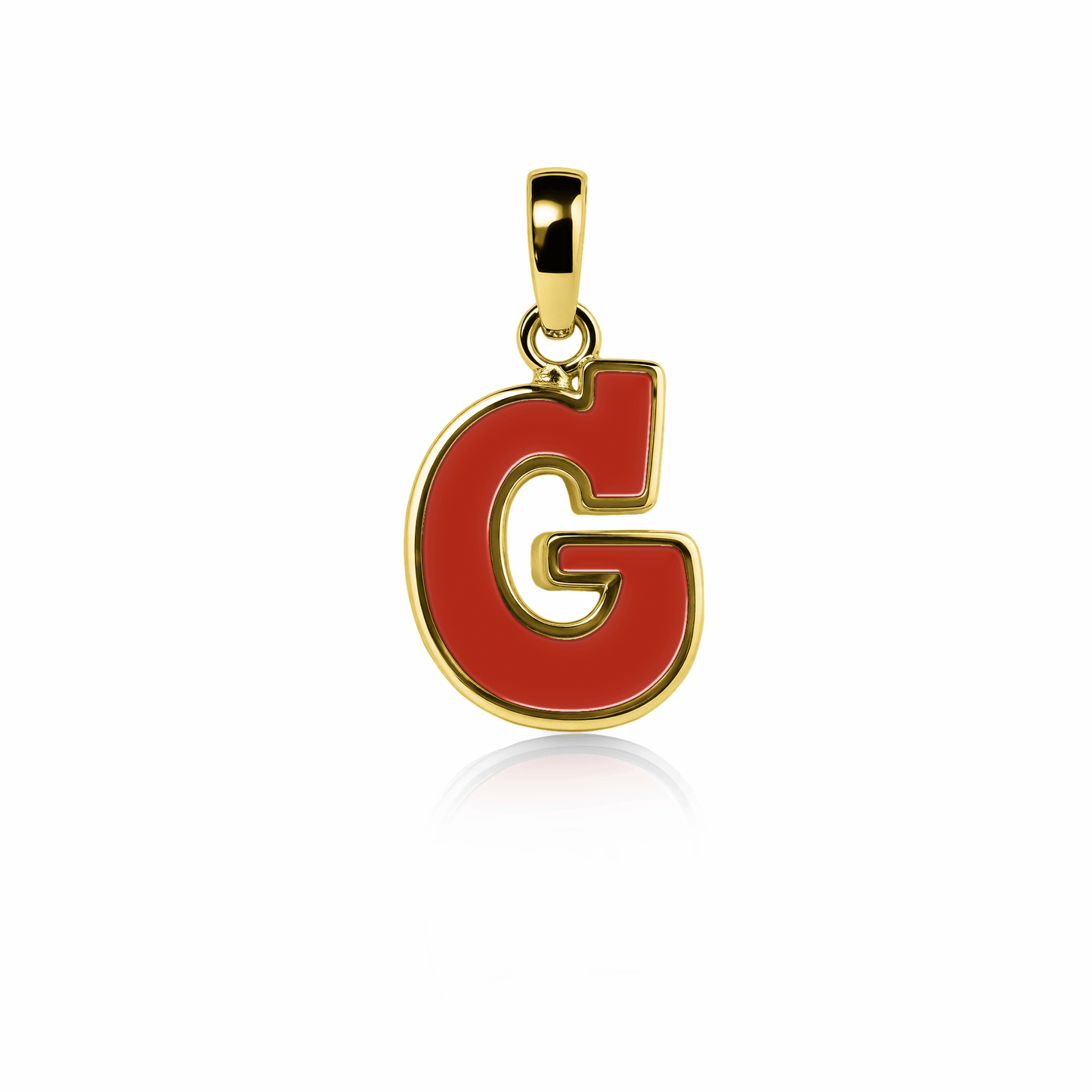 Graffiti Initial Charm | 14K Gold Red Clay {{ catogery }} {{ Collections }}